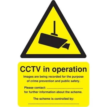 Značení Bezpečnostní štítek Polypropylen, text: CCTV Sign, Angličtina 420 mm x 297mm Značka RS PRO