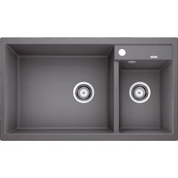 Granitový dřez Tento dřez má mladý, rovný design s velkokapacitní mísou, která poskytuje velkorysý prostor pro mytí nádobí a zvyšuje funkčnost kuchyně. Jeho součástí je také velká lišta na baterii, která dokonale vyhovuje instalaci baterie a dávkovače mýdla pro větší po