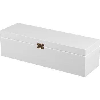 Stojan na víno Galanteriadrew Dřevěná dárková krabice na víno pro 1 láhev – bílá