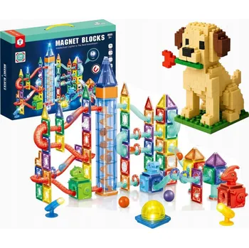 ostatní stavebnice STAVEBNICE KOSTKY 194 dílů KULIČKOVÁ DRÁHA SVÍTÍCÍ KULODROM 132A-1 +