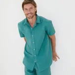 Blancheporte Propínací košile z bavlny-lnu, s krátkými rukávy