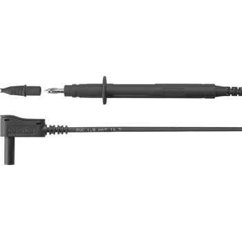 Měřicí kabel Schützinger SPL 7312 Ni / 1 / 100 / SW bezpečnostní měřicí kabely zástrčka 4 mm zkušební hroty černá 1 ks
