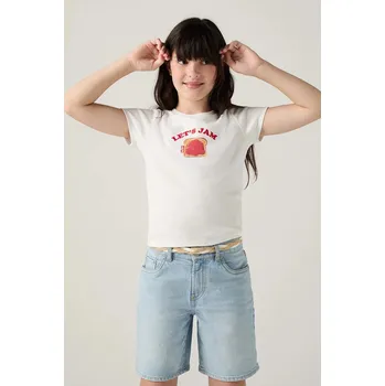 Chlapecké tričko Dětské tričko Levi's RIB MEET AND GREET JAM TEE 4EP780 bílá 00X, vel. 164