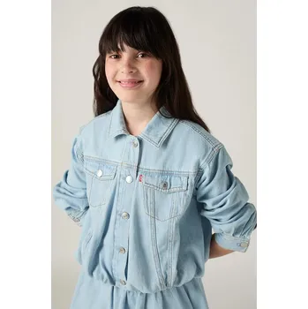 Chlapecká bunda Dětská riflová bunda Levi's BUBBLE TRUCKER 4EP789 modrá 50X, vel. 152