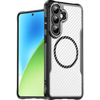 Pouzdro na mobilní telefon Texture odolný kryt s podporou MagSafe na Samsung Galaxy S26+ - černý