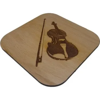 Dřevěný podtácek pod sklenici - housle