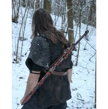 Replika zbraně Drakkaria BARBARIAN obouruční ostrý fantasy meč s pochvou na záda