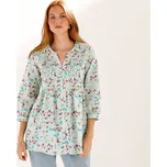 Blancheporte Tunika se sámky a potiskem květin zelenkavá