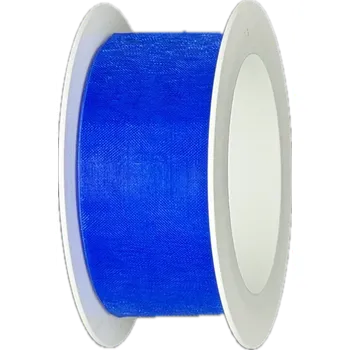 Stuha Stuha organzová Organdy Royal Blue sytě modrá 25mm x 5m (4,-Kč/m) (Stuha organzová, barva sytě modrá, průsvitná, oboustranná, čistě řezaná Hot Cut)