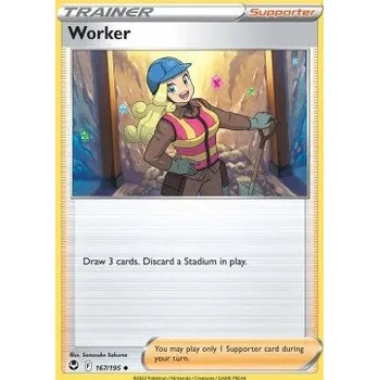 Sběratelská karetní hra Pokémon SIT 167/195 Worker - Silver Tempest Stav: Near Mint, Verze: REVERSE HOLO