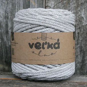 Příze VEĽKÁvlna VEL'KÁvlna bavlněná šňůra na háčkování 5mm Kafe-Late
