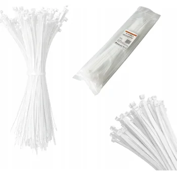 Stahovací páska Kabelové upínací pásky Stahovací Pásky UV silné 100 ks 4,8 x 380 mm, bílá barva