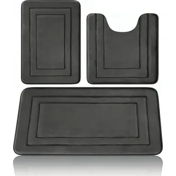 Koupelnová předložka KOUPELNOVÁ PŘEDLOŽKA SADA 3V1 RYCHLESCHNOUCÍ PROTISKLUZOVÁ DO KOUPELNY