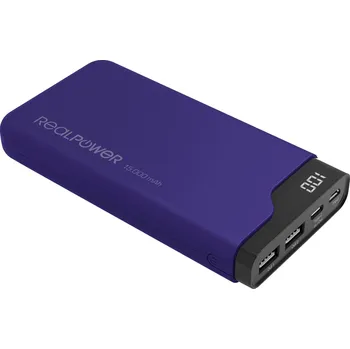Powerbanka RealPower PB-15000C powerbanka Li-Ion, 15000 mAh, USB, USB-C®, námořnická modrá