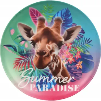 Talíř Melaminový jídelní talíř ŽIRAFA "Summer Paradise" – Tropický design
