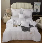 POVLEČENÍ 160x200 SATÉNOVÉ BAVLNĚNÉ, SADA 3 DÍLNÉ ELEGANTNÍ VÝŠIVKA AT012