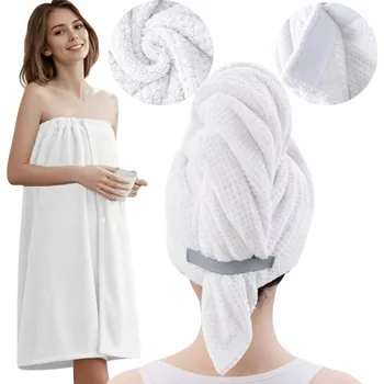 Ručník SADA RUČNÍK Z MIKROVLÁKNA DO KOUPELNY 140x85 CM + TURBAN NA VLASY 60x100 CM