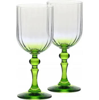 Sklenice Stínované skleničky KROSNO na víno BUBBLE se zelenou nožkou 300 ml