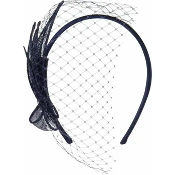 Brož Dámský fascinátor Seeberger se závojem - modrý Velikost: Unisize (S-XL)