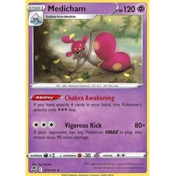 Karetní hra Pokémon SIT 073/195 Medicham - Silver Tempest Stav: Near Mint, Verze: REVERSE HOLO