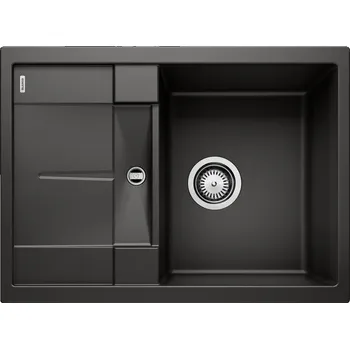 Granitový dřez Tento dřez se vyznačuje mladým designem s rovnými liniemi a nabízí velkou kapacitu mísy, která poskytuje velkorysý prostor pro mytí nádobí. Je vybaven kompaktním odkapávačem s integrovanou výpustí a je dostatečně univerzální, aby mohl být instalován obous