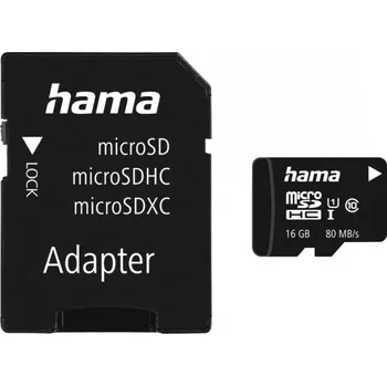 Ukládání dat 16GB Hama 00213113 microSDHC Class 10 UHS-I 80MB/s + adaptér