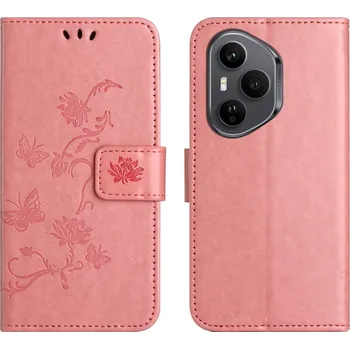 Pouzdro na mobilní telefon Flower knížkové pouzdro na Honor 400 Pro - růžové