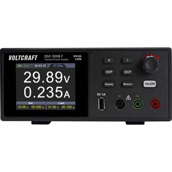 VOLTCRAFT DSP-3008 F laboratorní zdroj s nastavitelným napětím, 0 - 30 V, 0 - 8 A, 120 W, USB, Bez ventilátoru, výstup 1 x, VC-16882945