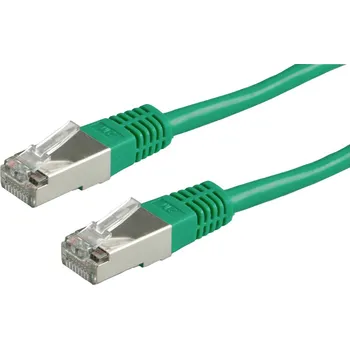 Datový kabel Value 21.99.1323 RJ45 síťové kabely, propojovací kabely CAT 6 S/FTP 0.50 m zelená dvoužilový stíněný 1 ks