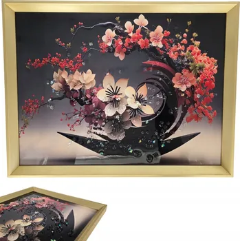 Obraz 3D OBRAZ V RÁMU KŘIŠŤÁLY GLAMOUR MODERNÍ DO OBÝVÁKU 30x40 CM