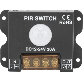 Zabezpečení domácnosti DC 12-24V 30A INFRAČERVENÝ POHYBOVÝ SENZOR PIR S REGULACÍ ČERNÝ