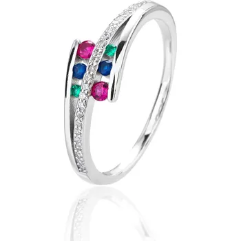 Prsten Bealio BEALIO 14149 Stříbrný prsten s barevnými kamínky Velikost prstenu: 53 03-14149-4016