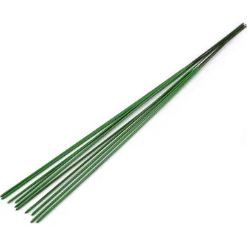 Floristický plastový stonek / drát délka 40 cm - zelená (10 ks)