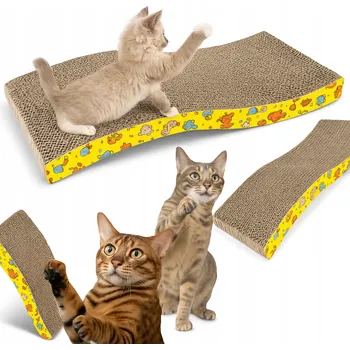 ŠKRABADLO PRO KOČKY LEHÁTKO HORIZONTÁLNÍ VLNITÁ LEPENKA PELÍŠEK Z KARTONU