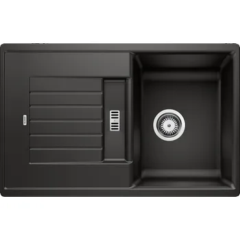 Granitový dřez Tento dřez se pyšní moderním designem s jasnými liniemi a rovným vnějším obrysem zvýrazněným úzkým okrajem, který podtrhuje charakteristický výstupek na baterii, jenž zvětšuje odkapávač. Je vybaven prostornou mísou pro pohodlnou práci a odděleným odtokem 
