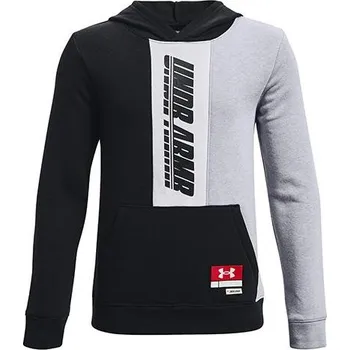 Chlapecká mikina Chlapecká mikina Under Armour BOYS BASELINE HOODIE - Chlapecká volnočasová mikina Boys Baseline s klokaní kapsou od značky Under Armour, v černo/šedém provedení.