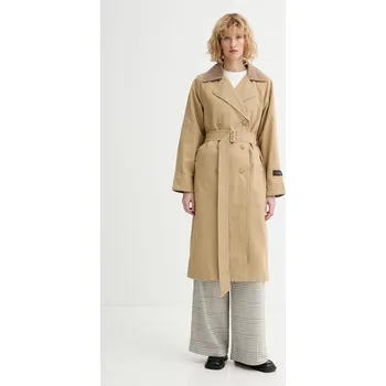 Dámský kabát Bavlněný trenčkot Levi's BREE CLASSIC LONG TRENCH 005AP béžová 08X, vel. XS