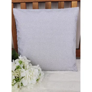 Povlak na polštářek Povlak na polštář 40 x 40 cm – Světle šedá kostička | Ruční výroba z bavlny