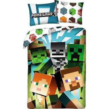 Povlečení Povlečení Minecraft Alex a Steve Bavlna, 140x200, 70x90 cm