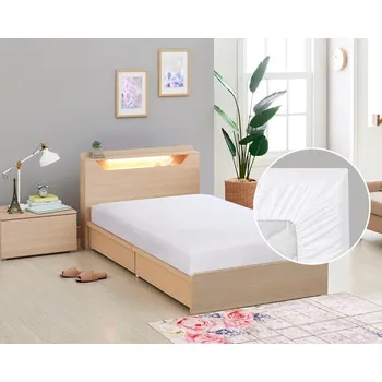 Prostěradlo Prostěradlo plátěné s gumou 90x200 cm - bílá