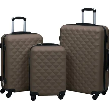 Módní doplněk Sada skořepinových kufrů na kolečkách 3 ks hnědá ABS - 8719883854427