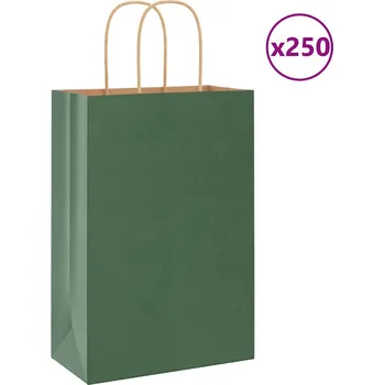 Dárková taška Papírové tašky 250 ks s uchy zelené 21x11x31 cm - 8721158516725