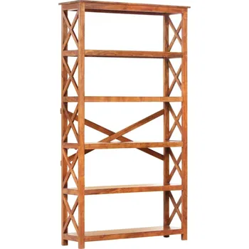 Knihovna Knihovna 100 x 30 x 180 cm masivní akácie s medovým povrchem - 8719883998961