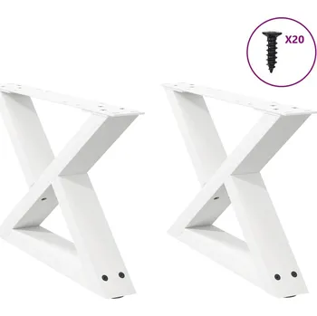 Konferenční stolek Nohy konferenčního stolku 2 ks bílé 50 x (30-31,3) cm ocelové - 8721102958502