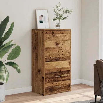 Příborník do zásuvky Příborník se 6 zásuvkami old wood 50 x 34 x 96 cm dřevotříska - 8721158434654