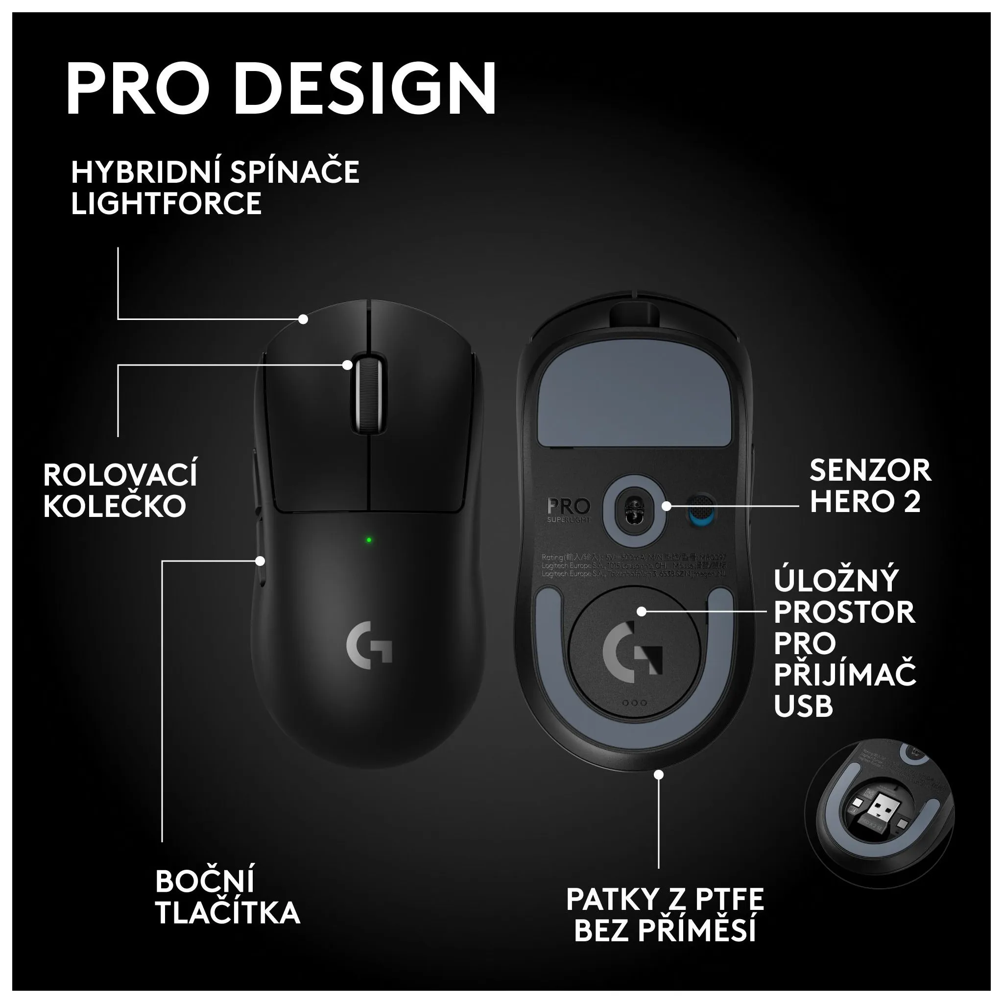 Fotografie 11 - Myš Logitech Pro X Superlight 2 SE černá