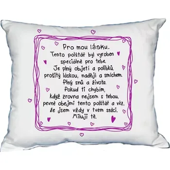 Dekorativní polštářek Moon River polštář Svatý Valentýn Pro mou lásku 35 x 35 cm ( )
