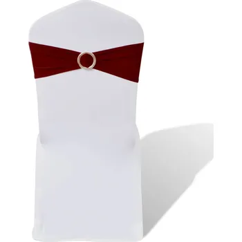 Potah na židli 25 ks vínová natahovací šerpa na židle s diamantovou přezkou - 8718475898610