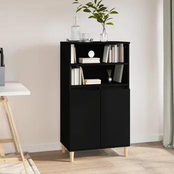 Příborník do zásuvky Skříň highboard černá 60 x 36 x 110 cm kompozitní dřevo - 8720287225577