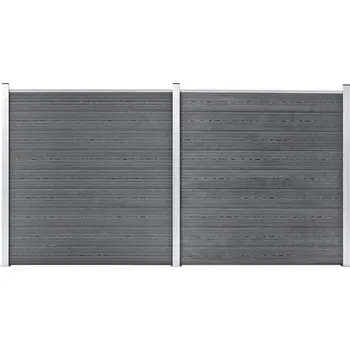 Plot Zahradní plot WPC 353 x 186 cm šedý - 8719883908724